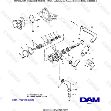 Mercruiser D4.2L 300 D-TRONIC - SEAWATER PUMP