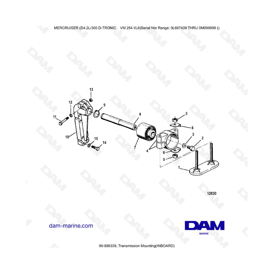 Mercruiser D4.2L 300 D-TRONIC - Montaje de la transmisión (INTRABORDA)