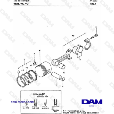 Yanmar YSM8 / YSM12 - PISTON & CONNECTING ROD
