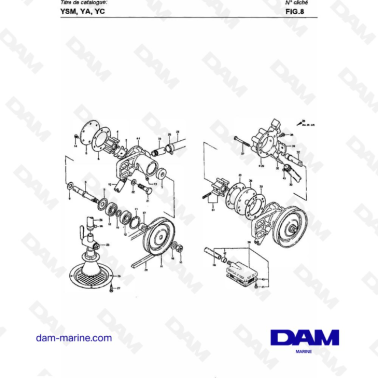 Yanmar YSM8 / YSM12 - COOLING WATER PUMP, BILGE PUMP & KINGSTON COCK