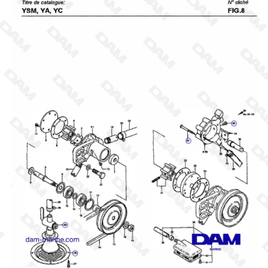 Yanmar YSM8 / YSM12 - COOLING WATER PUMP, BILGE PUMP & KINGSTON COCK