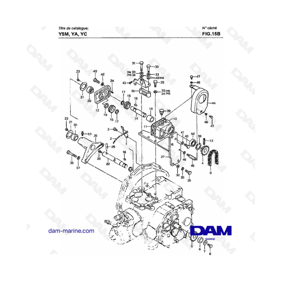 Yanmar YSM8 / YSM12 - MANUAL STARTING CHAIN DEVICE(YA-BC,YC-BC,YA-BEC & YC-BEC)