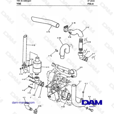 Yanmar YSE8 / YSE12 - SUCTION PIPE & EXHAUST ELBOW