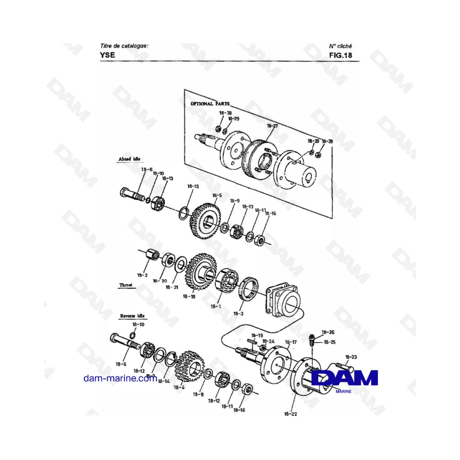 Yanmar YSE8 / YSE12 - EMBRAGUE (EJE DE EMPUJE, EJE DE ENGRANAJE LOCO)