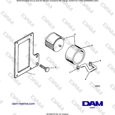 Mercruiser 4.2L 220 IDI - Air cleaner