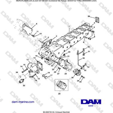 Mercruiser 4.2L 220 IDI - Exhaust Manifold
