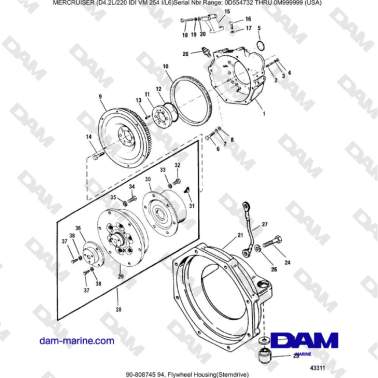Mercruiser 4.2L 220 IDI -  Flywheel Housing(Sterndrive)