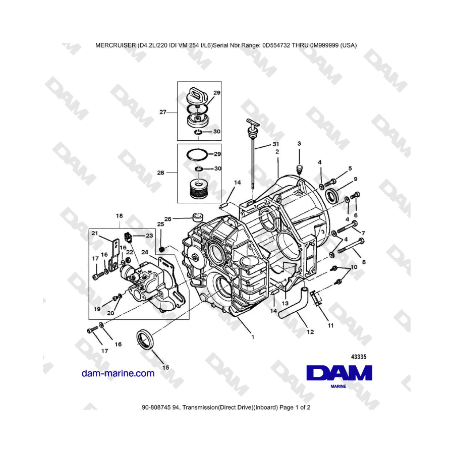 Mercruiser 4.2L 220 IDI - Transmisión (transmisión directa) (interior) (1)
