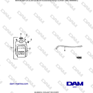 Mercruiser 4.2L 200 LD - COOLANT RECOVERY