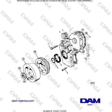 Mercruiser 4.2L 200 LD - FRONT COVER