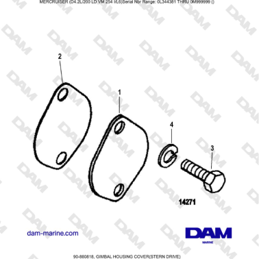 Mercruiser 4.2L 200 LD - GIMBAL HOUSING COVER(STERN DRIVE)