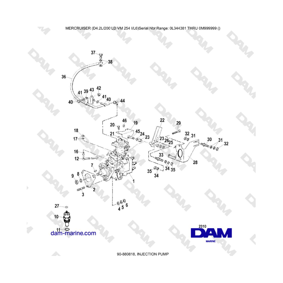 Mercruiser 4.2L 200 LD - BOMBA DE INYECCIÓN
