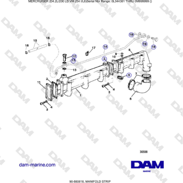 Mercruiser 4.2L 200 LD - MANIFOLD STRIP