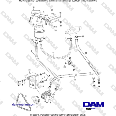 Mercruiser 4.2L 200 LD - POWER STEERING COMPONENTS(STERN DRIVE)