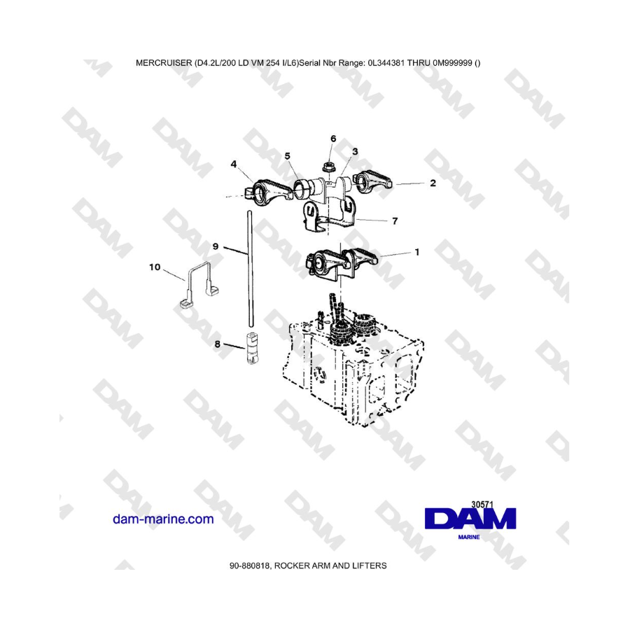 Mercruiser 4.2L 200 LD - ROCKER ARM AND LIFTERS