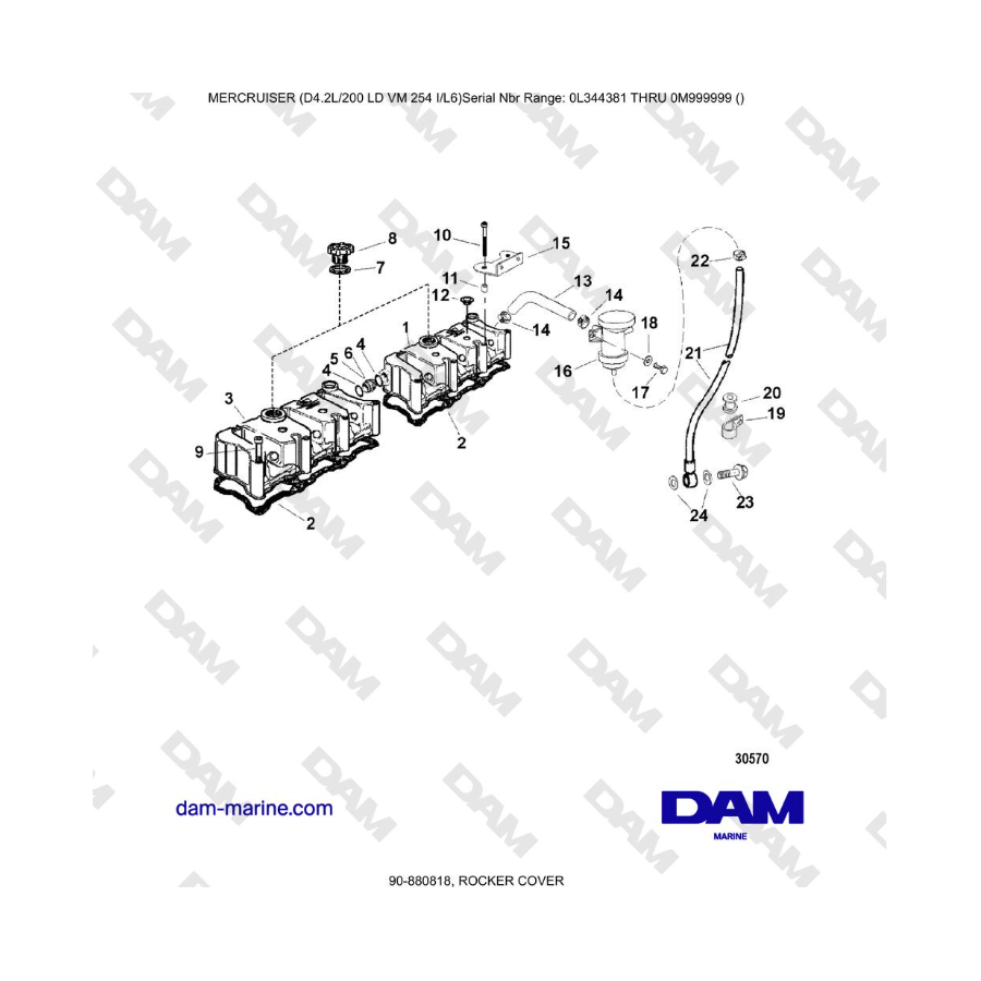Mercruiser 4.2L 200 LD - TAPA DE BALANCÍN