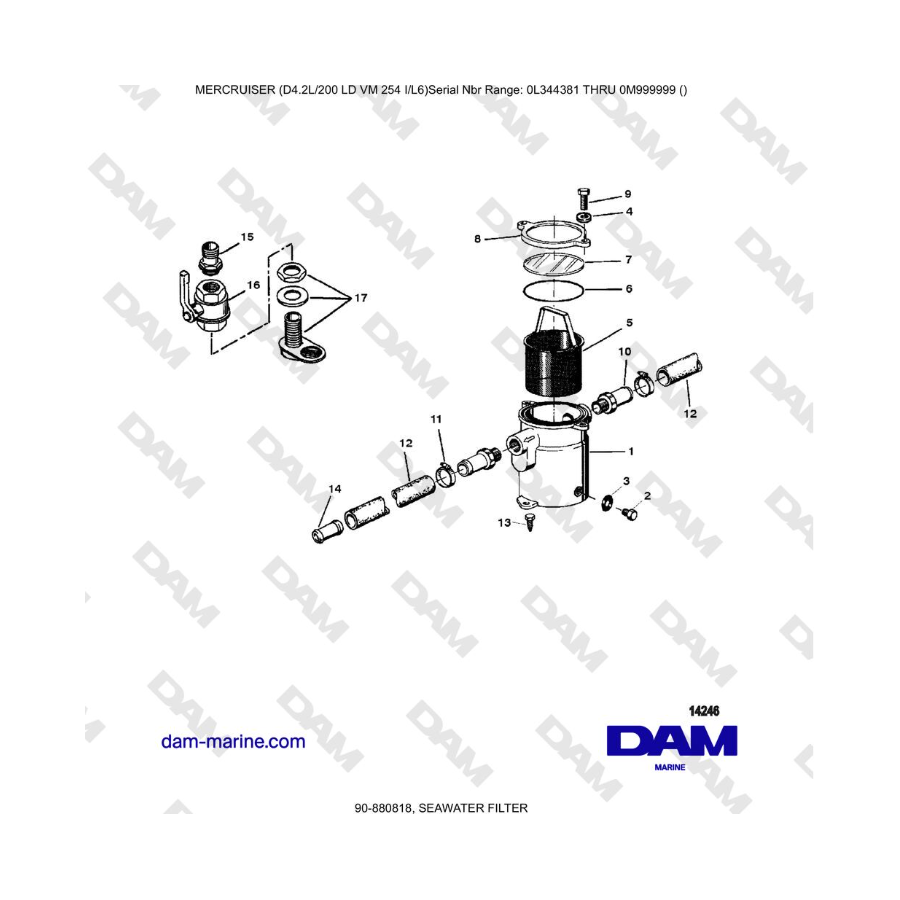 Mercruiser 4.2L 200 LD - SEAWATER FILTER