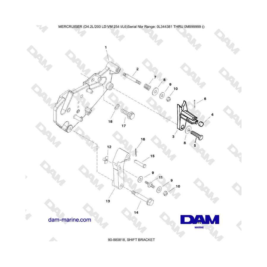 Mercruiser 4.2L 200 LD - SOPORTE DE CAMBIO