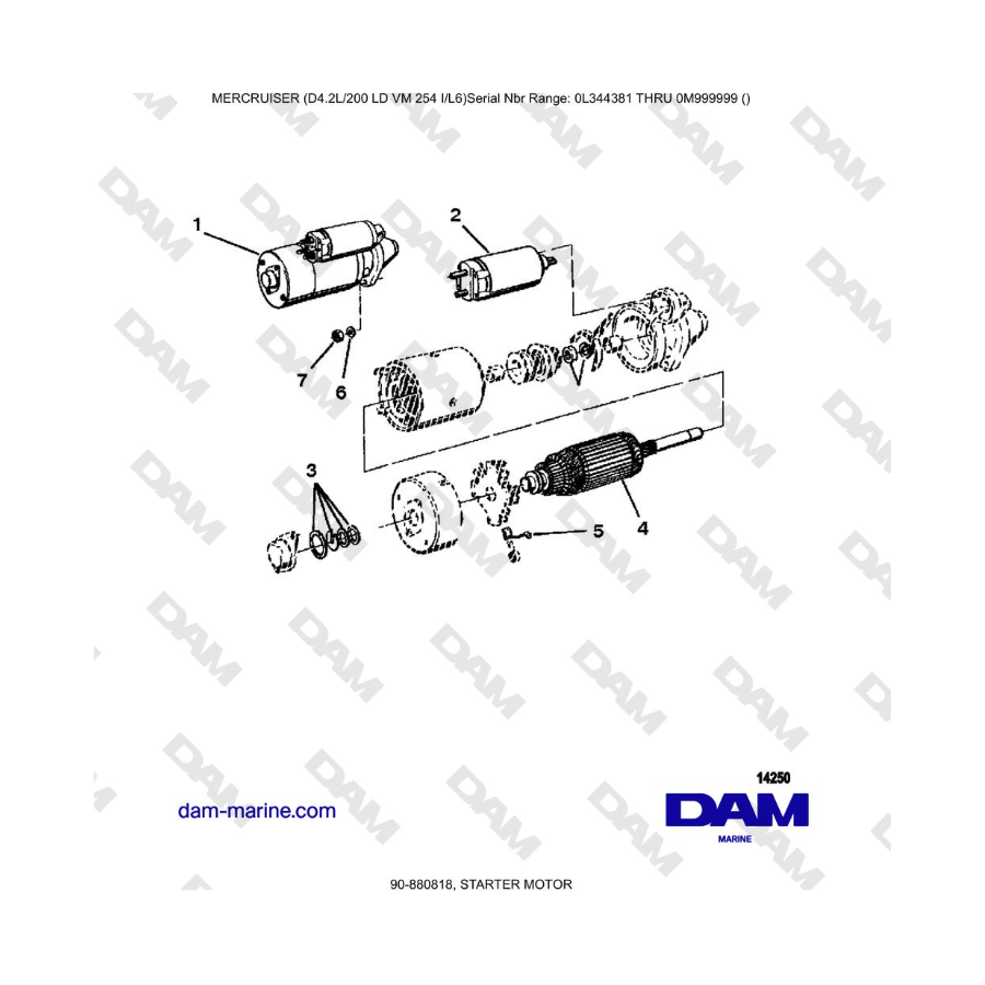 Mercruiser 4.2L 200 LD - STARTER MOTOR