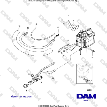 Mercruiser 5.7L MPI MIE - Cool Fuel System, Bravo