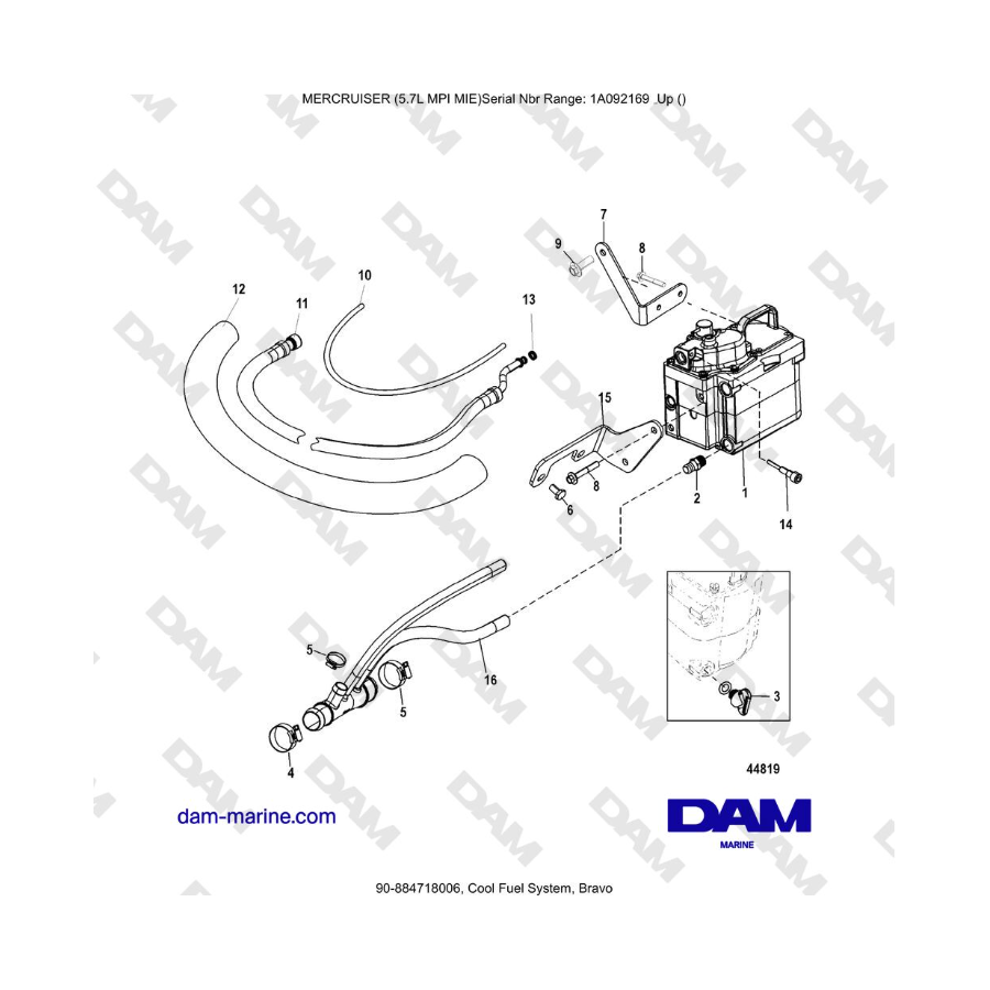 Mercruiser 5.7L MPI MIE - Cool Fuel System, Bravo