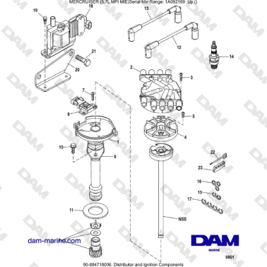 Mercruiser 5.7L MPI MIE - Distributor and Ignition Components