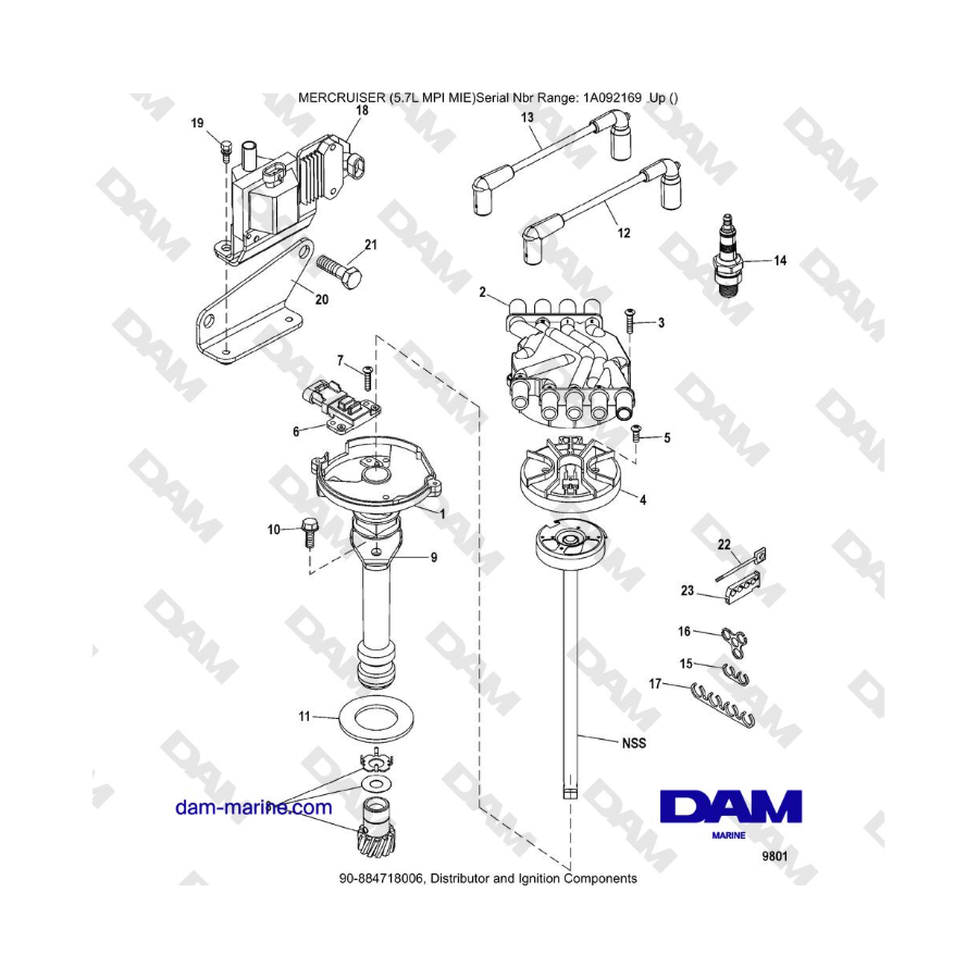 Mercruiser 5.7L MPI MIE - Distributor and Ignition Components