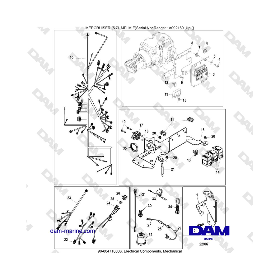Mercruiser 5.7L MPI MIE - Electrical Components, Mechanical