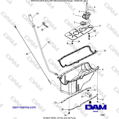 Mercruiser 5.7L MPI MIE - Oil Pan and Oil Pump