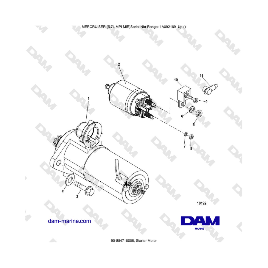 Mercruiser 5.7L MPI MIE - Starter Motor Mercruiser 5.7L MPI MIE - Starter Motor