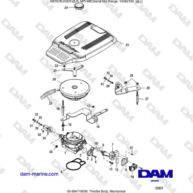 Mercruiser 5.7L MPI MIE - Throttle Body, Mechanical