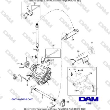 Mercruiser 5.7L MPI MIE - Transmission and Related Parts(BORG-WARNER 71C &&72C)