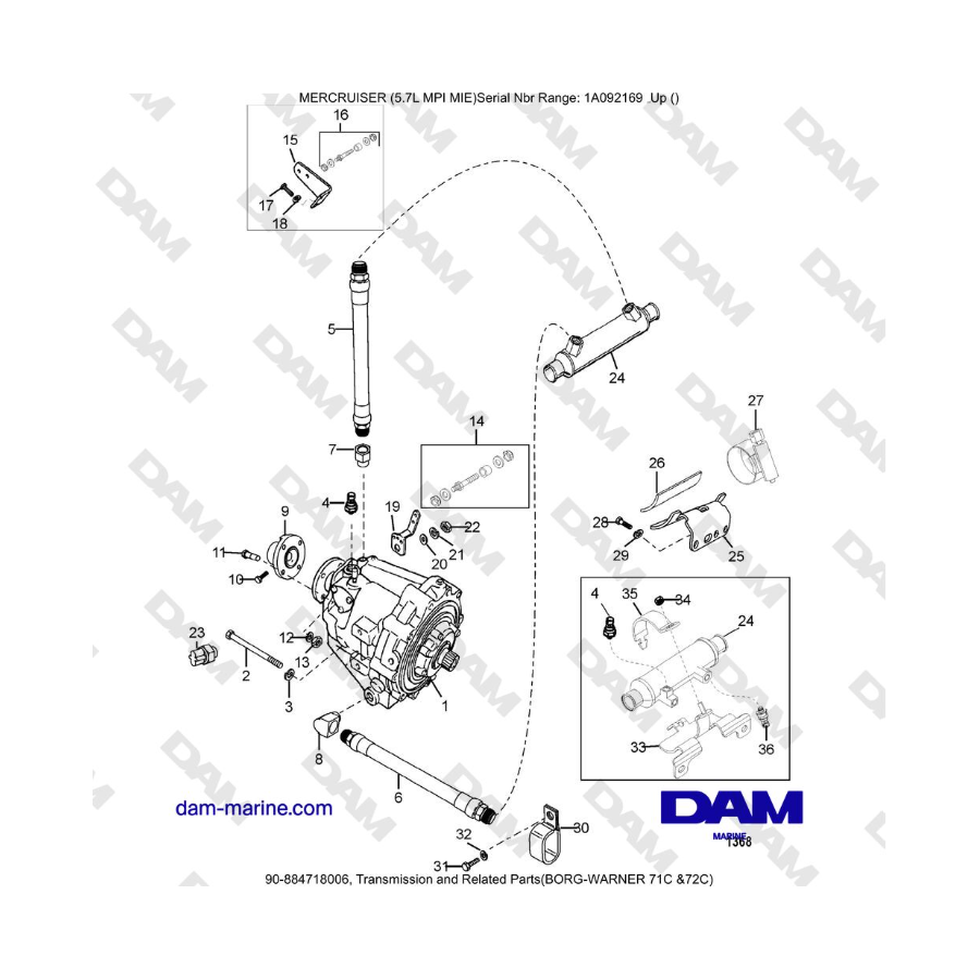 Mercruiser 5.7L MPI MIE - Transmission and Related Parts(BORG-WARNER 71C &&72C)