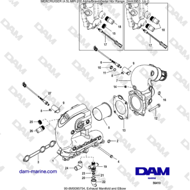 Mercruiser 4.5L MPI - Exhaust Manifold and Elbow