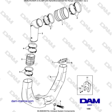 Mercruiser 4.5L MPI - Exhaust System Components
