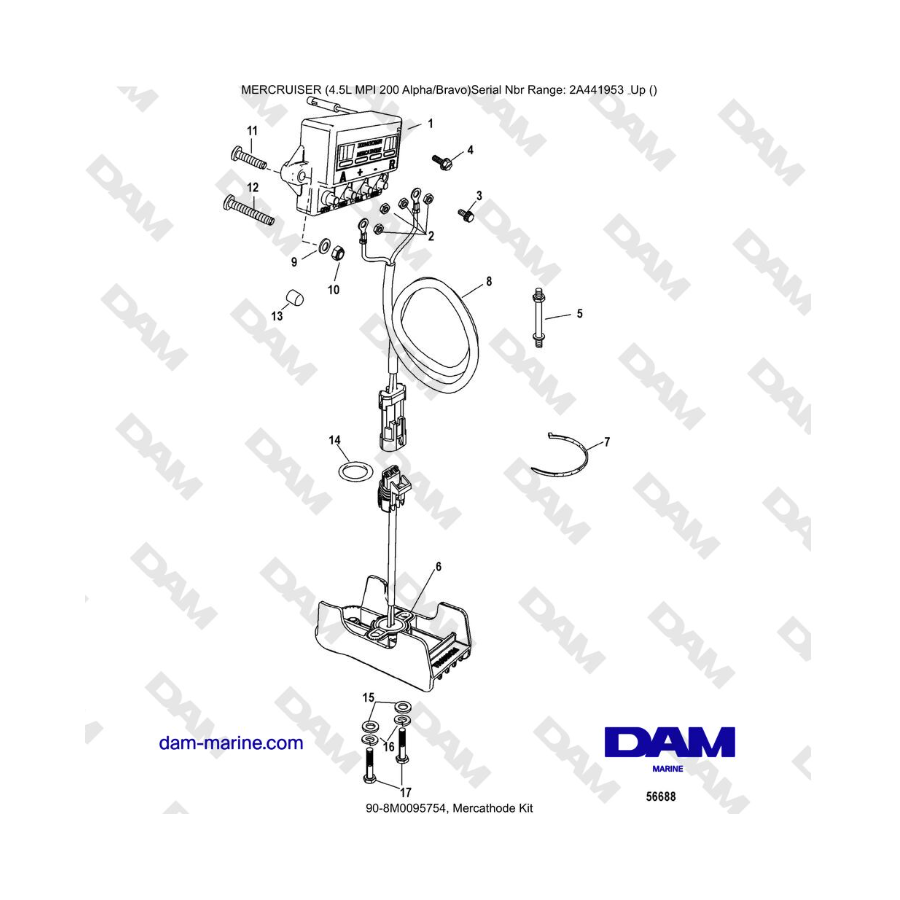 Mercruiser 4.5L MPI - Mercathode Kit