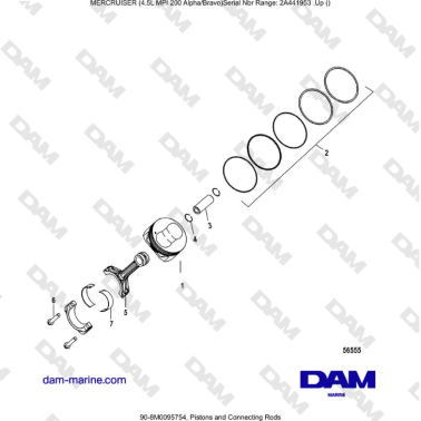 Mercruiser 4.5L MPI - Pistons and Connecting Rods