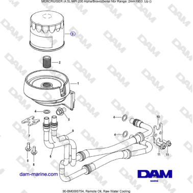 Mercruiser 4.5L MPI - Remote Oil, Raw Water Cooling