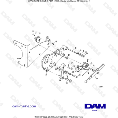 Mercruiser CMD 1.7L MS 120 -  Shift Bracket(DESIGN I)