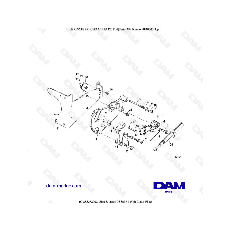 Mercruiser CMD 1.7L MS 120 -  Shift Bracket(DESIGN I)