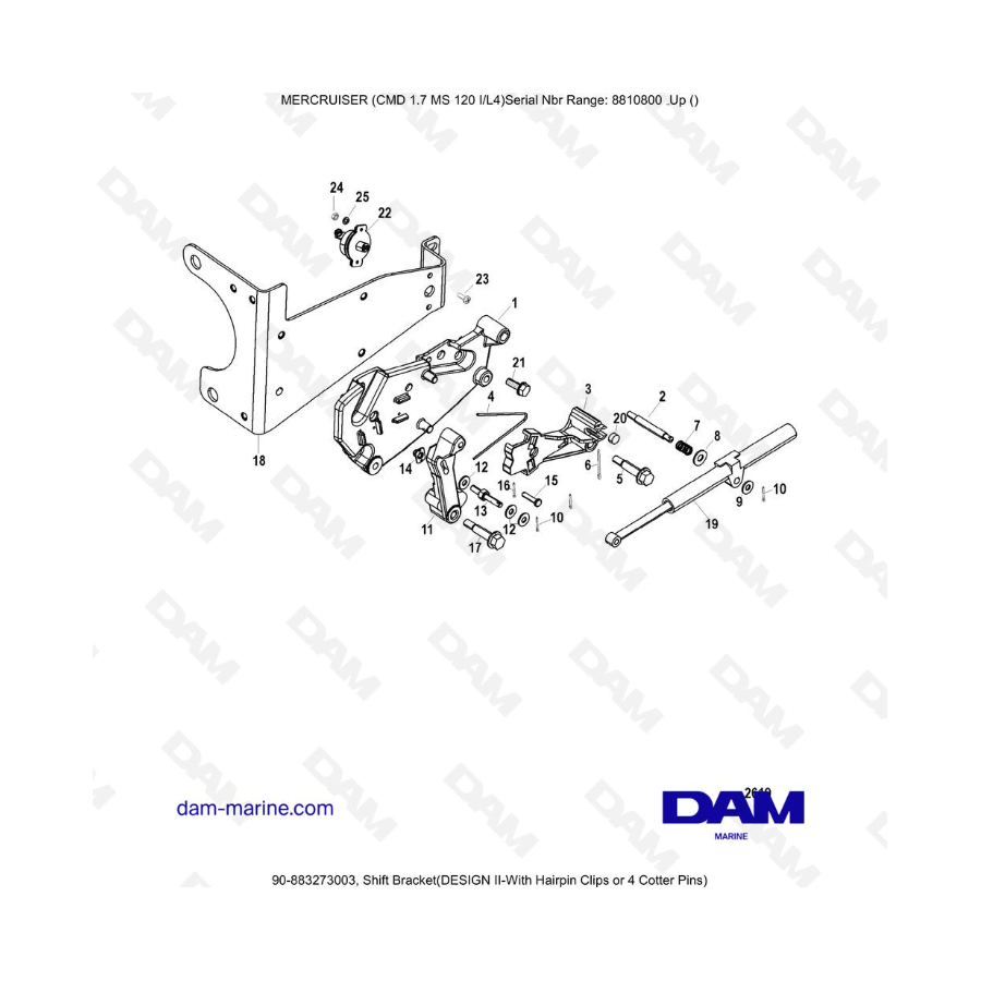 Mercruiser CMD 1.7L MS 120 - Shift Bracket(DESIGN II)