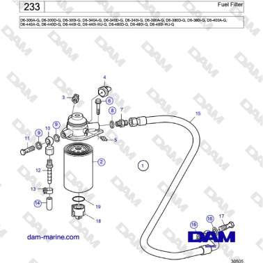 Volvo Penta D6-300 / D6-340 / D6-380 / D6-400 / D6-440 / D6-480 (G) - Fuel Filter