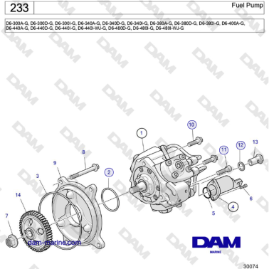 Volvo Penta D6-300 / D6-340 / D6-380 / D6-400 / D6-440 / D6-480 (G) - Fuel Pump