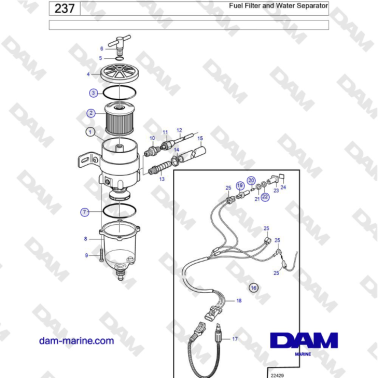 Volvo Penta D6-300 / D6-340 / D6-380 / D6-400 / D6-440 / D6-480 (G) - Fuel Filter and Water Separator