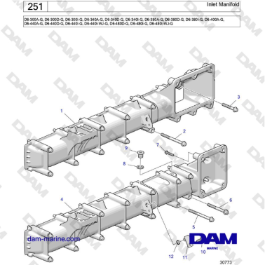 Volvo Penta D6-300 / D6-340 / D6-380 / D6-400 / D6-440 / D6-480 (G) - Inlet Manifold
