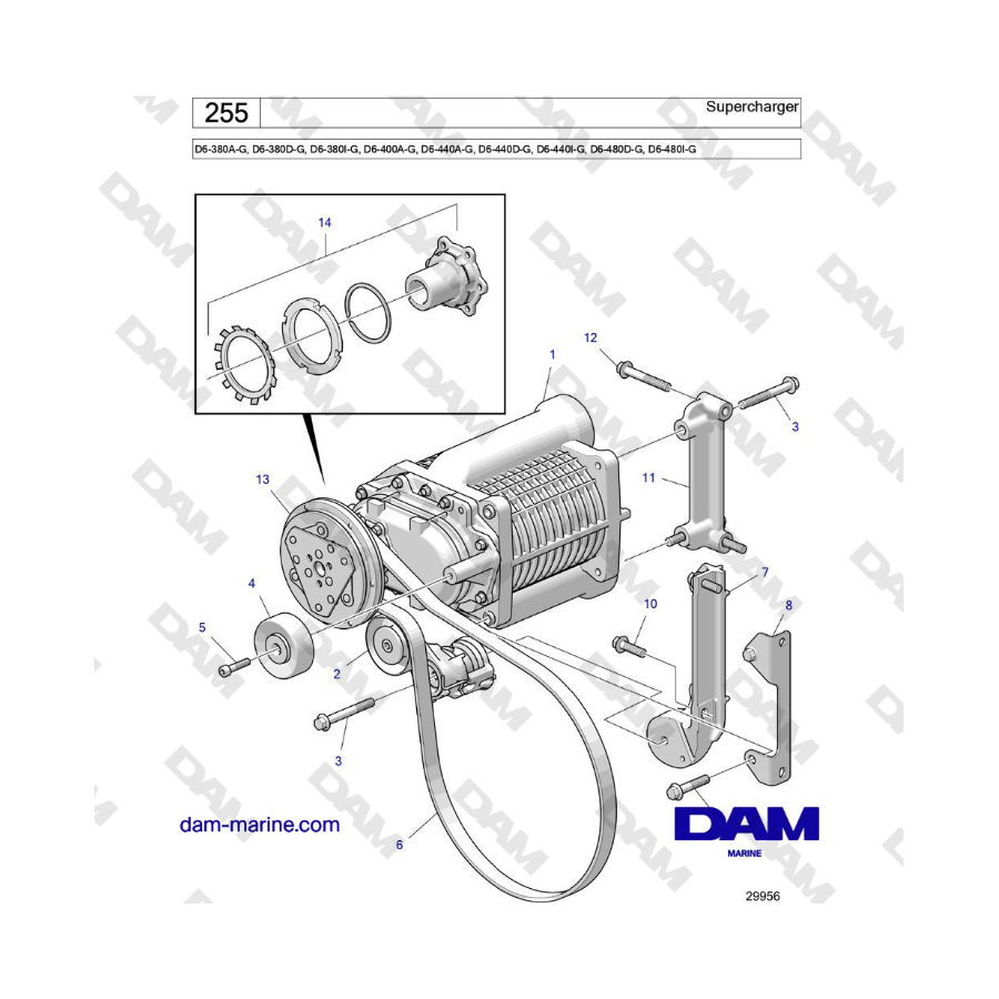 Volvo Penta D6-300 / D6-340 / D6-380 / D6-400 / D6-440 / D6-480 (G) - Supercargador