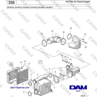 Volvo Penta D6-300 / D6-340 / D6-380 / D6-400 / D6-440 / D6-480 (G) - Air Filter for Supercharger