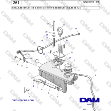 Volvo Penta D6-300 / D6-340 / D6-380 / D6-400 / D6-440 / D6-480 (G) - Expansion Tank