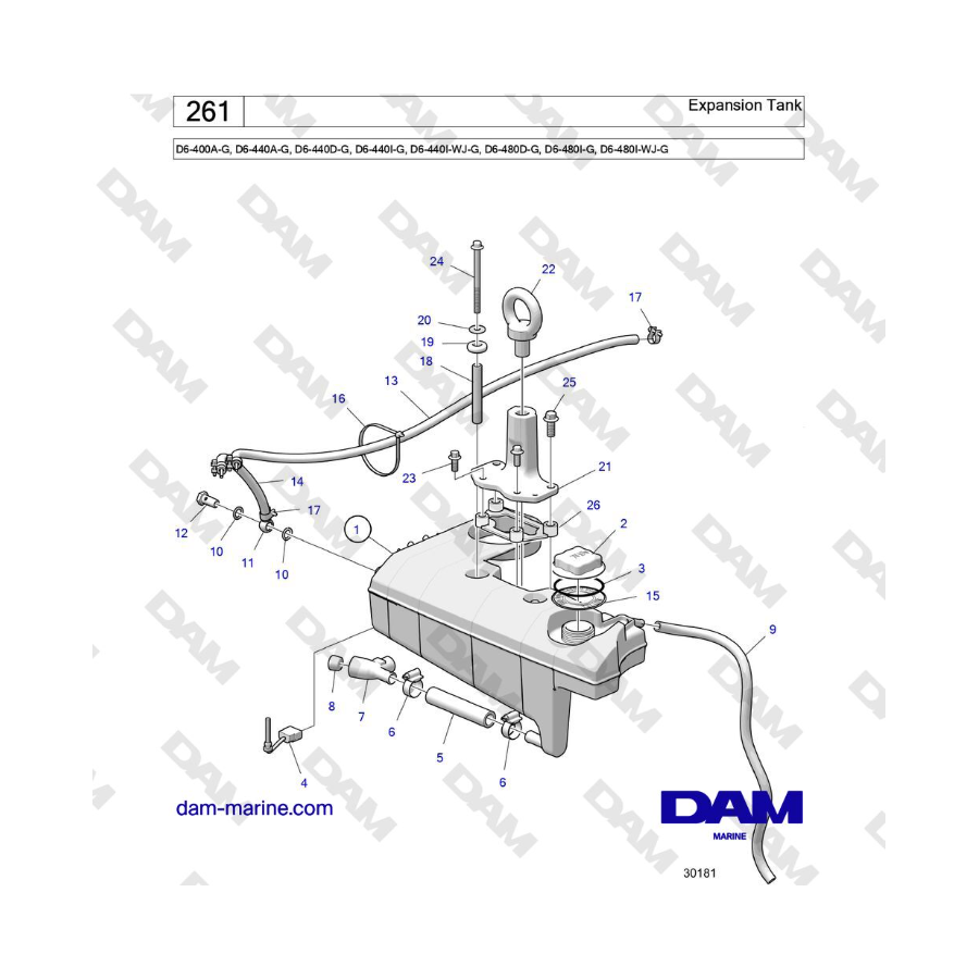 Volvo Penta D6-300 / D6-340 / D6-380 / D6-400 / D6-440 / D6-480 (G) - Expansion Tank