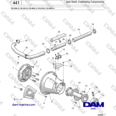 Volvo Penta D6-300 / D6-340 / D6-380 / D6-400 / D6-440 / D6-480 (G) - Jack Shaft, Connecting Components